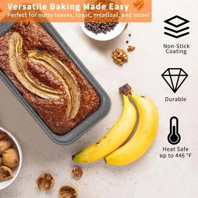 Itopfox 5-Piece Nonstick Bakeware Set With Grey Marble Coating, Carbon Steel Baking Pans For Oven, Includes Round & Square Cake Pan, Muffin Tin 4 Itopfox 5-Piece Nonstick Bakeware Set With Grey Marble Coating, Carbon Steel Baking Pans For Oven, Includes Round & Square Cake Pan, Muffin Tin - Image 4