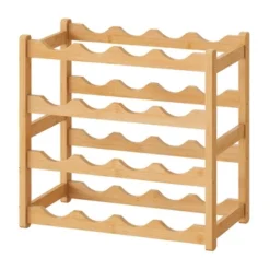 Itopfox Bamboo Wine Rack Storage Cabinet Shelf For 16 Bottles, Countertop Sturdy Kitchen Dining Room Pantry - 4 Tiers (Natural) -Itopfox Shop GUEST c3e59afc 8939 43d7 90cb 23e437e76cbd