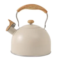 Itopfox Stovetop Tea Kettle With Whistling Feature, 2.5 Quart Capacity, Food-Grade Stainless Steel Construction, Wooden Handle, Creamy White Finish -Itopfox Shop GUEST c489a415 a8de 4622 b2db 94e15f27f4d3