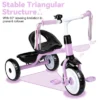 Itopfox Toddler Tricycle For Ages 2-4 Years, Kids Trike With Bell And Back Basket, 3 Wheel Bike Riding Toy Gift For Girls, Purple