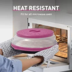 Itopfox Collapsible Microwave Splatter Cover With Vent Holes, Foldable Lid For Dishes & Bowls, Multi-Use Kitchen Splatter Guard & Colander (Purple) -Itopfox Shop GUEST c4f0d9dc b36a 4e15 8841 555bc25fe7de