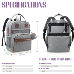 Itopfox Diaper Backpack For Baby Essentials, Multi-Function Waterproof Travel Tote With Stroller Straps & Pacifier Case - Grey -Itopfox Shop GUEST c5348834 6798 4433 842f 4917d1c7821b