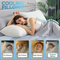 Itopfox Cooling Pillows For Sleeping 2 Pack, Shredded Memory Foam Bed Pillows, Cool Gel Pillow For Hot Sleepers Adjustable Firm Pillow For Side, Back 11 Itopfox Cooling Pillows For Sleeping 2 Pack, Shredded Memory Foam Bed Pillows, Cool Gel Pillow For Hot Sleepers Adjustable Firm Pillow For Side, Back -Itopfox Shop GUEST c6919b34 1bcb 4865 a65f 33ea387b2618