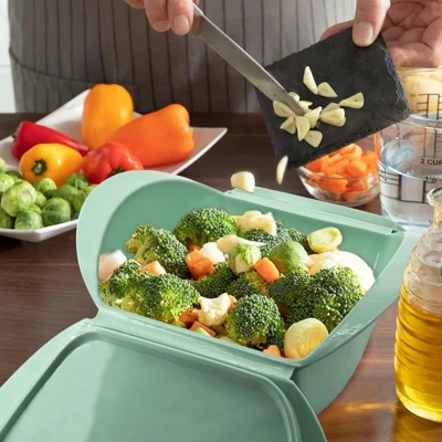 Itopfox Microwave Steamer, 2-Pack Silicone Food Steamer For Cooking, Vegetable Pot With Lids Vegetables Fish Prep Meal Food, Microwave & Freezer Safe 3 Itopfox Microwave Steamer, 2-Pack Silicone Food Steamer For Cooking, Vegetable Pot With Lids Vegetables Fish Prep Meal Food, Microwave & Freezer Safe - Image 3