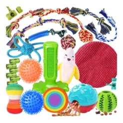 Itopfox 25 Pack Puppy Dog Toys For Teething, Entertainment & Interaction, Chew Toys With Rope, Treat Balls And Squeaky Toys For Puppies & Small Dogs -Itopfox Shop GUEST ca1b9f3a 3d68 4c5f 9ca2 1528288d8956