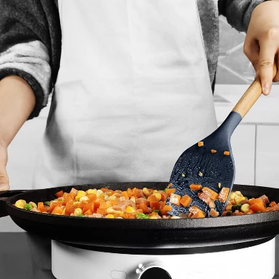 Itopfox Silicone Cooking Utensils Set - Heat Resistant Kitchen Utensils With Wooden Handles, BPA Free Gadgets For Non-Stick Cookware 7 Itopfox Silicone Cooking Utensils Set - Heat Resistant Kitchen Utensils With Wooden Handles, BPA Free Gadgets For Non-Stick Cookware - Image 7