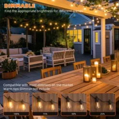 Itopfox 240FT Waterproof LED Outdoor String Lights, Shatterproof Vintage Lighting For Patio, Backyard, Porch, Gazebo, Warm White Dimmable Commercial -Itopfox Shop GUEST cbdfdc10 af3a 4fc5 8341 f4475373459e