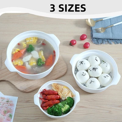 Itopfox 3-Piece Microwave-Safe Bowl Set With Lids & Steamer Rack, BPA-Free Soup & Ramen Cookware For Kitchen, Office, Dorm - Nesting Design 6 Itopfox 3-Piece Microwave-Safe Bowl Set With Lids & Steamer Rack, BPA-Free Soup & Ramen Cookware For Kitchen, Office, Dorm - Nesting Design - Image 6