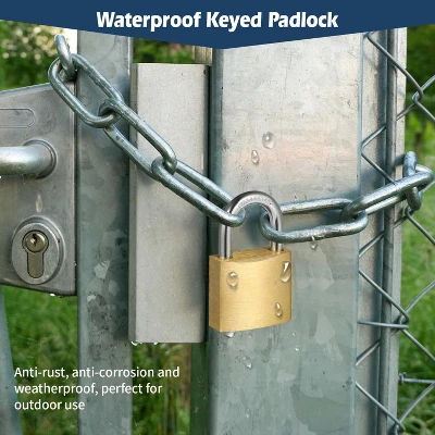 Itopfox 12-Pack Keyed Padlock, Waterproof & Rustproof Solid Brass Lock For Storage Unit, Shed, Garage & Fence Security 5 Itopfox 12-Pack Keyed Padlock, Waterproof & Rustproof Solid Brass Lock For Storage Unit, Shed, Garage & Fence Security - Image 5