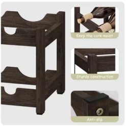 Itopfox Freestanding 2-Tier Bamboo Wine Rack For 8 Bottles, Countertop Cabinet Holder, Storage Shelf For Bar, Pantry, Wine Cellar, Basement -Itopfox Shop GUEST cde1d226 6bfd 46f8 9a40 91f9d2630999