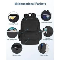 Itopfox Multifunctional Diaper Backpack With Insulated Pockets, Water Resistant Baby Bag For Men & Women, Stroller Straps, Black 12 Itopfox Multifunctional Diaper Backpack With Insulated Pockets, Water Resistant Baby Bag For Men & Women, Stroller Straps, Black -Itopfox Shop GUEST d04cbda5 21b9 4765 be44 e77fc7b9d9f6