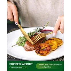 Itopfox 20-Piece Gold Silverware Set For 4, Stainless Steel Flatware Cutlery Set With Knife, Fork, Spoon, Mirror Polished Finish, Dishwasher Safe -Itopfox Shop GUEST d14b2928 4ffb 4387 ae3d 43b6e84e8c15