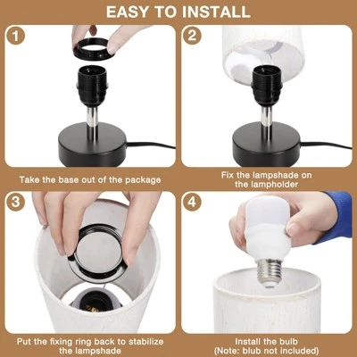 Itopfox Small Table Lamp For Bedroom - Minimalist Nightstand Light, Desk Lamp For Living Room, Office, Dorm With Linen Shade 8 Itopfox Small Table Lamp For Bedroom - Minimalist Nightstand Light, Desk Lamp For Living Room, Office, Dorm With Linen Shade - Image 8