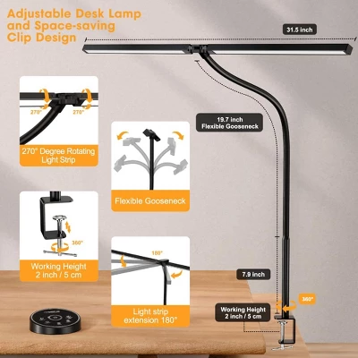 Itopfox LED Desk Lamp With Wireless Remote - Adjustable Gooseneck Architect Light For Office, Home, Study, Drafting, 5 Color Temp & Brightness Levels 5 Itopfox LED Desk Lamp With Wireless Remote - Adjustable Gooseneck Architect Light For Office, Home, Study, Drafting, 5 Color Temp & Brightness Levels - Image 5