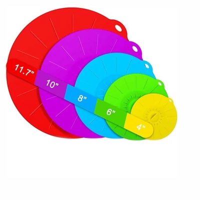 Itopfox Silicone Lids - 5 Pack Heat Resistant Microwave Splatter Cover, Reusable Suction Lids For Food Storage Fits Bowls, Cups, Skillets, Plates 6 Itopfox Silicone Lids - 5 Pack Heat Resistant Microwave Splatter Cover, Reusable Suction Lids For Food Storage Fits Bowls, Cups, Skillets, Plates - Image 6