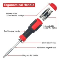 Itopfox 13-in-1 Multi Screwdriver Set With Torx, Flat Head, Phillips, Hex, Square & 1/4 Nut Driver - Adjustable & Compact -Itopfox Shop GUEST d28eb81e 37a5 46fe b784 edc7741bbb44