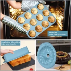 Itopfox 9-in-1 Nonstick Silicone Baking Set With Bundt Cake Pan, Cookie Sheet, Muffin Tray, Heat Resistant Bakeware Kit For Bread, Pizza, Cupcakes -Itopfox Shop GUEST d2c38f8b 699d 4b4c 9360 4d355b47cd84