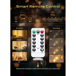 Itopfox 300 LED Fairy Curtain Lights With Remote, 8 Lighting Modes, USB Plug In, Warm White String Lights For Christmas Bedroom, Weddings, Dorm Decor 10 Itopfox 300 LED Fairy Curtain Lights With Remote, 8 Lighting Modes, USB Plug In, Warm White String Lights For Christmas Bedroom, Weddings, Dorm Decor -Itopfox Shop GUEST d37d76df e696 4cfb b78f 6db8a342ac90