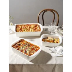 Itopfox Deep Ceramic Casserole Dishes Set With Roasting Racks, Large Lasagna Pans With Handles, Rectangular Bakeware For Oven, Gift For Mom, Set Of 3 -Itopfox Shop GUEST d55c1fb5 f5b2 4c20 b289 a4f4d6caadd4