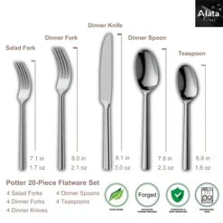 Itopfox 20-Piece Forged Stainless Steel Flatware Set, Cutlery Set For 4, Mirror Finish, Dishwasher Safe, Elegant Design 7 Itopfox 20-Piece Forged Stainless Steel Flatware Set, Cutlery Set For 4, Mirror Finish, Dishwasher Safe, Elegant Design -Itopfox Shop GUEST d609d050 ba87 41ee a593 080f8a891c3d
