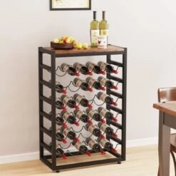 Itopfox 6-Tier Free Standing Wine Rack With Wooden Table Top, Sturdy Metal Bottle Holder For Kitchen Bar Pantry, Holds 30 Bottles -Itopfox Shop GUEST d64d94b3 509c 4e05 bb8b 40e60a353aea