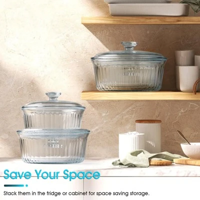 Itopfox Round Glass Casserole Dish With Lid, Borosilicate Oven Safe Bakeware For Cooking, Baking & Serving 5 Itopfox Round Glass Casserole Dish With Lid, Borosilicate Oven Safe Bakeware For Cooking, Baking & Serving - Image 5