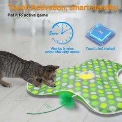 Itopfox Interactive Cat Toy With Moving Feathers & Real Mouse Sounds, Touch Activated Exercise Toy For Indoor Cats, Rechargeable -Itopfox Shop GUEST d8060f42 34ee 494e b5ef 94bfc096e80e