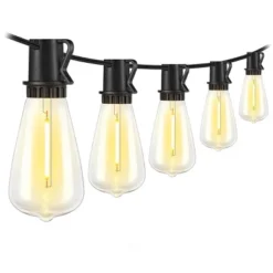Itopfox 25FT Outdoor String Lights With 10+1 LED Dimmable Waterproof Shatterproof ST38 Retro Edison Bulbs For Balcony Yard, Black -Itopfox Shop GUEST d86b7c53 5200 4043 9385 43874640f5b4