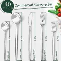 Itopfox 40-Piece Silverware Set For 8 Stainless Steel Flatware Cutlery Set With Knife Spoon & Fork Kitchen Utensils For Home Hotel Wedding Restaurant -Itopfox Shop GUEST d993f01f d390 4a9d 803a ef803446cc23