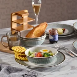 Itopfox Melamine Dinnerware Set, 12-Piece Plates And Bowls, Unbreakable And Dishwasher Safe, BPA-Free, Ideal For Indoor, Camping, BBQ, RV, Party -Itopfox Shop GUEST d994dd7c 94f0 4081 b977 67076d7c840b