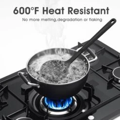 Itopfox Silicone Cooking Utensils Set - Heat Resistant, Nonstick Kitchen Tools With Spatulas, Spoons, Whisk, Tongs, Dishwasher Safe, Black -Itopfox Shop GUEST db5b8474 fd0e 44c1 a775 7235b1a5f987