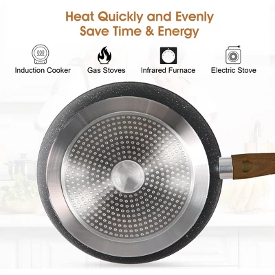 Itopfox Kitchen Academy Induction Cookware Set - 17 Piece Non-Stick Cooking Pan Set, Black Granite Pots And Pans Set For All Stovetops 1 Itopfox Kitchen Academy Induction Cookware Set - 17 Piece Non-Stick Cooking Pan Set, Black Granite Pots And Pans Set For All Stovetops