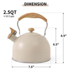 Itopfox Stovetop Tea Kettle With Whistling Feature, 2.5 Quart Capacity, Food-Grade Stainless Steel Construction, Wooden Handle, Creamy White Finish -Itopfox Shop GUEST dc5167b2 58eb 48da bfcf c4ad0c4b7e87