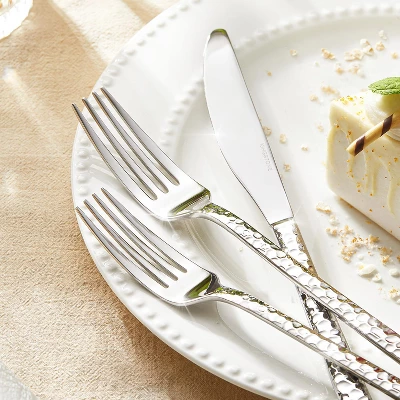 Itopfox 40-Piece Hammered Silverware Set, 18/10 Stainless Steel Flatware For 8, Cutlery Set For Home, Party, Wedding, Mirror Polished Dishwasher Safe 3 Itopfox 40-Piece Hammered Silverware Set, 18/10 Stainless Steel Flatware For 8, Cutlery Set For Home, Party, Wedding, Mirror Polished Dishwasher Safe - Image 3