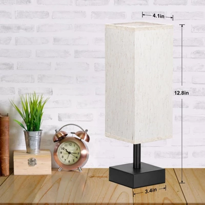 Itopfox Small Table Lamp For Bedroom - Minimalist Night Stand Light With Square Fabric Shade, Desk Reading Lamp For Kids Room Living Room Office Dorm 1 Itopfox Small Table Lamp For Bedroom - Minimalist Night Stand Light With Square Fabric Shade, Desk Reading Lamp For Kids Room Living Room Office Dorm