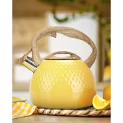 Itopfox Stovetop Teapot With Loud Whistle, Food Grade Stainless Steel And Smooth Wood Handle, Elegant Yellow Design For Tea, Coffee, Hiking, Picnic -Itopfox Shop GUEST dcd125e2 7416 4741 a5fa 2a9f9d354c40