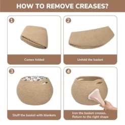 Itopfox Woven Jute Storage Basket For Home Decor, Round Wicker Basket For Toys, Towels, Bedroom, Kids Room, And Plant Display -Itopfox Shop GUEST dda9a30a f6ff 49fb a931 82846b094145