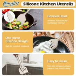 Itopfox 15-Piece Kitchen Cooking Utensils Set With Holder, Heat Resistant Food Grade Silicone Utensils For Nonstick Cookware, Dishwasher Safe -Itopfox Shop GUEST de7e2091 c0ca 47e5 800e 38910620250c