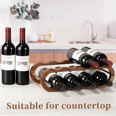 Itopfox Adjustable Wine Rack And Water Bottle Organizer For Cabinet And Countertop - 2 In 1 Acacia Wood Storage Solution 4 Itopfox Adjustable Wine Rack And Water Bottle Organizer For Cabinet And Countertop - 2 In 1 Acacia Wood Storage Solution - Image 4