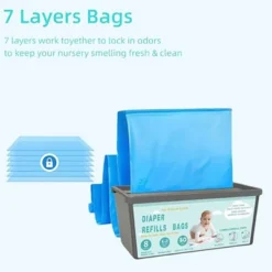 Itopfox Diaper Pail Refill Bags, 30 Count, Compatible With Easy Roll Signature & Platinum Pails, 7-Layer Odor Barrier -Itopfox Shop GUEST dfbe473d 101a 4dfb 8f53 84d486d69477