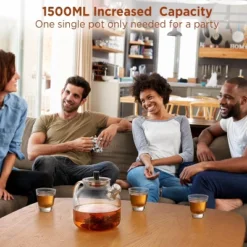 Itopfox Glass Teapot With Removable Infuser, Stovetop Safe Large Tea Pot For Blooming & Loose Leaf, Hand Crafted Kettle With Stainless Steel Strainer -Itopfox Shop GUEST dfe1f86b 0e82 47ec 9538 15f19105f16d