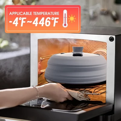 Itopfox Microwave Splatter Cover With Collapsible Design, Silicone Handle, And Steam Vent Hole For Safe And Even Cooking 2 Itopfox Microwave Splatter Cover With Collapsible Design, Silicone Handle, And Steam Vent Hole For Safe And Even Cooking - Image 2