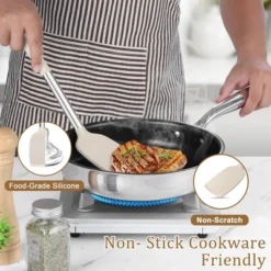 Itopfox 5-Piece Silicone Kitchen Utensil Set With Stainless Steel Handles For Nonstick Cookware, Heat-Resistant & Easy To Clean, Khaki 9 Itopfox 5-Piece Silicone Kitchen Utensil Set With Stainless Steel Handles For Nonstick Cookware, Heat-Resistant & Easy To Clean, Khaki -Itopfox Shop GUEST e24ae410 42e4 4658 948f 9cb3454c27cc