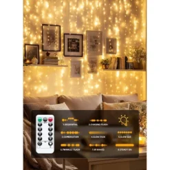 Itopfox 300 LED Fairy Curtain Lights With Remote, 8 Lighting Modes, USB Plug In, Warm White String Lights For Christmas Bedroom, Weddings, Dorm Decor 9 Itopfox 300 LED Fairy Curtain Lights With Remote, 8 Lighting Modes, USB Plug In, Warm White String Lights For Christmas Bedroom, Weddings, Dorm Decor -Itopfox Shop GUEST e6a12a31 1105 4c4b 81f8 48f15253d522