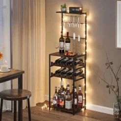 Itopfox 5-Tier Freestanding Wine Rack With Glasses Holder And 4 S Hooks, Corner Mini Bar Cabinet For Small Spaces, Holds 8 Bottles 13 Itopfox 5-Tier Freestanding Wine Rack With Glasses Holder And 4 S Hooks, Corner Mini Bar Cabinet For Small Spaces, Holds 8 Bottles -Itopfox Shop GUEST e6ec4ffa 11c6 42fb b213 bbed89aaedbd