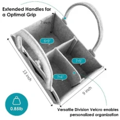 Itopfox 2-Pack Diaper Caddy Organizer With Handle, Portable Nursery Storage Bin For Baby Essentials, Grey -Itopfox Shop GUEST e8da16fd 2c56 47f6 8292 a9b39700afd4