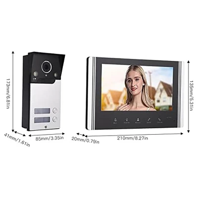 Itopfox Video Intercom System With 7in LCD Screen, HD Video Door Phone Kit For Home, 120° Wide Angle, Easy To Operate, AC100-240V (US Plug) 2 Itopfox Video Intercom System With 7in LCD Screen, HD Video Door Phone Kit For Home, 120° Wide Angle, Easy To Operate, AC100-240V (US Plug) - Image 2