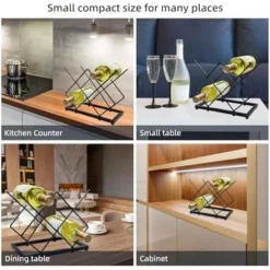 Itopfox Small Wine Rack Countertop, 5-Bottle Metal Holder For Home Kitchen Bar, Tabletop Storage For Cabinet Pantry -Itopfox Shop GUEST ea18616d b972 4b1e ba0a cc44387bd427