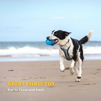 Itopfox Squeaky Dog Toy For Aggressive Chewers: Durable Rubber Puppy Chew Ball With Squeaker, Almost Indestructible Pet Toy For Medium & Large Breeds 4 Itopfox Squeaky Dog Toy For Aggressive Chewers: Durable Rubber Puppy Chew Ball With Squeaker, Almost Indestructible Pet Toy For Medium & Large Breeds - Image 4