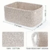 Itopfox 3-Pack Small Storage Baskets For Organizing, Woven Shelf Toy Basket, Rope Baskets For Gifts Empty, Closet Organizer Bins With Handles